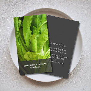 Carte De Visite Moderne Elegant Feuilles verts nutritionniste