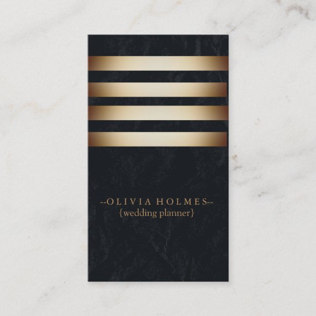 Carte De Visite Moderne Elegant Gold Foil Metal Professional (Devant)