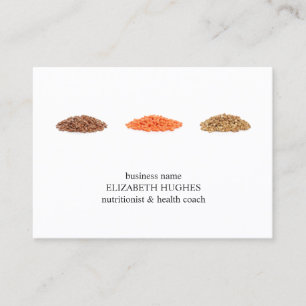 Carte De Visite Moderne Elegant Graines Propres Photo Nutritionnis