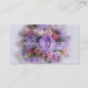 Carte De Visite Moderne Elégant Huile Couleurs Fleurs Modèle d'art