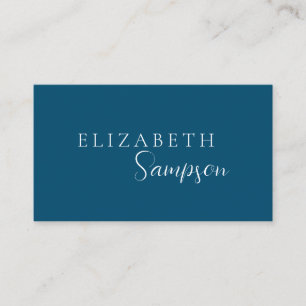 Carte De Visite Moderne Elegant Marine Bleu et Blanc