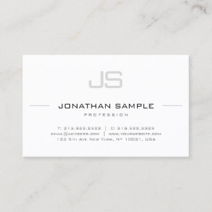 Carte De Visite Moderne Élégant Monogramme Professionnel Épuré Sim