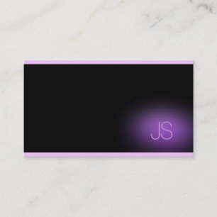 Carte De Visite Moderne Élégant Monogramme Professionnel Purple Ch
