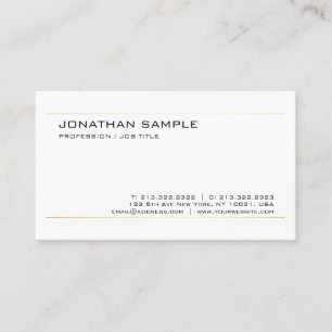 Carte De Visite Moderne Elegant Or Blanc tendance Chic Simple Plat