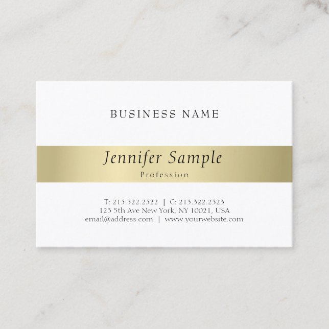 Carte De Visite Moderne Elegant Or Look professionnel élégant sobr (Devant)