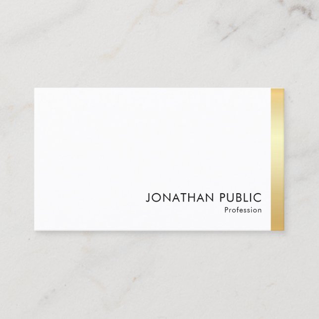 Carte De Visite Moderne Elégant Professionnel Faux Or Personnalisé (Devant)