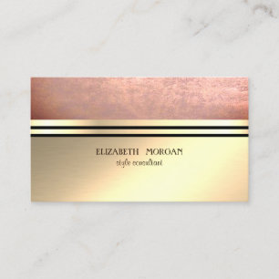 Carte De Visite Moderne Élégant Professionnel Or,Rayes