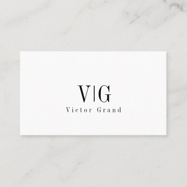 Carte De Visite Moderne Elegant Professionnel Simple Monogramme (Devant)
