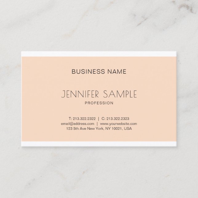 Carte De Visite Moderne Elégant Propre Graphisme Design Luxe tenda (Devant)