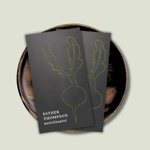 Carte De Visite Moderne Elégant Radish Grey Green