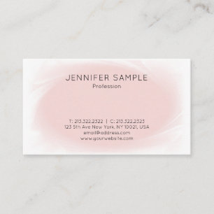 Carte De Visite Moderne élégant rose pâle rose élégant design tend