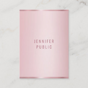 Carte De Visite Moderne Elégant Rose tendance Modèle couleur or