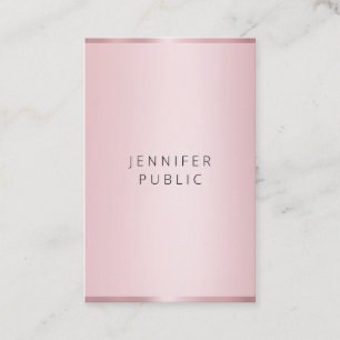 Carte De Visite Moderne Elégant Rose tendance Modèle couleur or