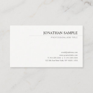 Carte De Visite Moderne Elegant Simple Design Professional Modèle