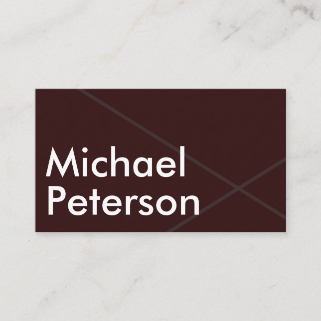 Carte De Visite Moderne Élégant Simple Minimal Classy Maroon tenda (Devant)