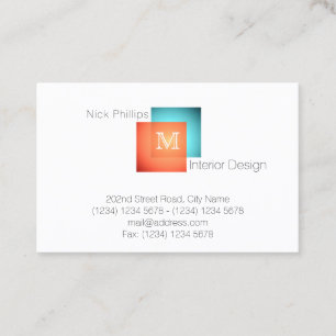 Carte De Visite Moderne élégant style minimal avec monogramme