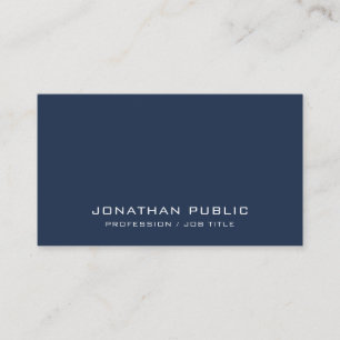 Carte De Visite Moderne Élégant Template Bleu Marine Personnalisé
