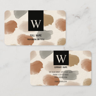 Carte De Visite Moderne Elegant Tons Terre Aquarelle Professionnel