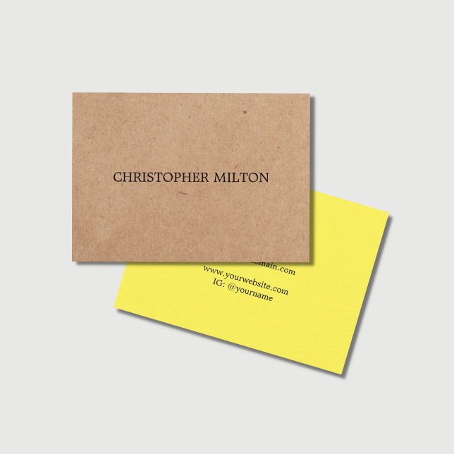 Carte De Visite Moderne Élégant Vert Imprimé KraftPaper Consultant (Créateur téléchargé)