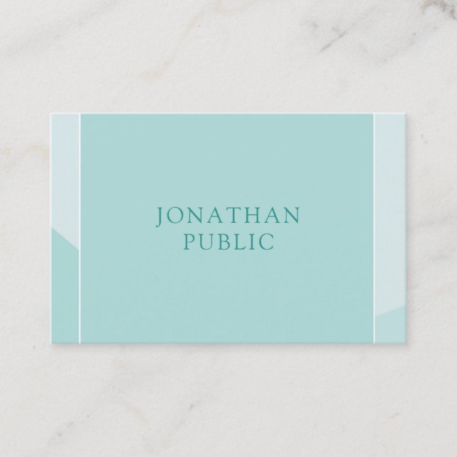 Carte De Visite Moderne Elegant Vert Simple Modèle tendance (Devant)