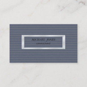 Carte De Visite Moderne Elégante Masculine Bleu Stripes