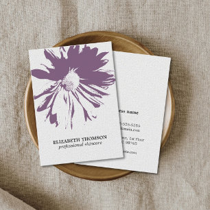 Carte De Visite Moderne Élégante Texture Florale Violet Cosmétolog