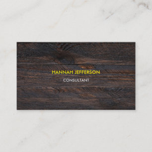 Carte De Visite Moderne en bois foncé Brown minimaliste Profession