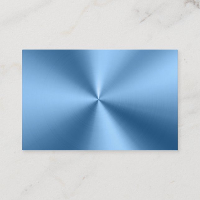 Carte de visite moderne en métal bleu chic (Dos)