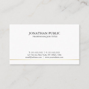 Carte De Visite Moderne Épuré Simple Élégant Professionnel Chic