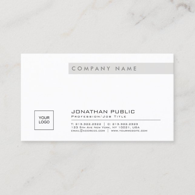 Carte De Visite Moderne et élégant entreprise de goût Logo Plain (Devant)