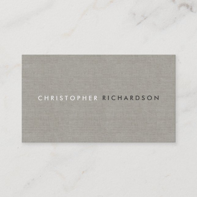Carte De Visite MODERNE ET MINIMAL sur TAN LINEN (Devant)