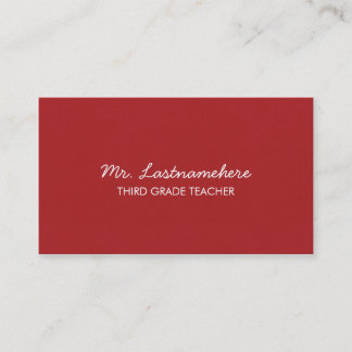 Carte de visite moderne et simple de professeur