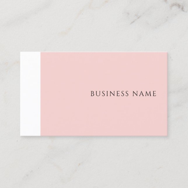Carte De Visite Moderne et tendance Modèle simple rose pâle Élégan (Devant)