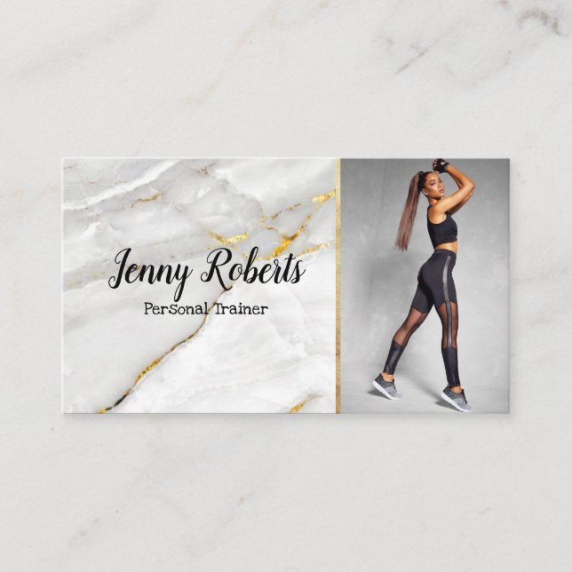 Carte De Visite Moderne et tendance Personal Trainer Fitness Busin (Devant)