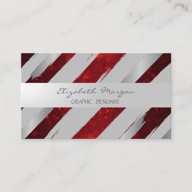 Carte De Visite Moderne, Faux Gold Foil Brush Stroke, Parties scin (Devant)