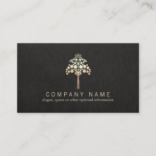 Carte De Visite Moderne Faux Gold Leaf Tree Nature
