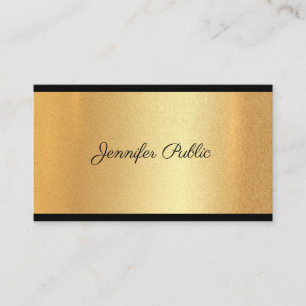 Carte De Visite Moderne Faux Gold Script à main Texte Chic Calligr