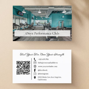 Carte De Visite Moderne Fitness Gym Trainer Médias sociaux QR Code