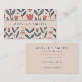 Carte De Visite Moderne Floral Boho