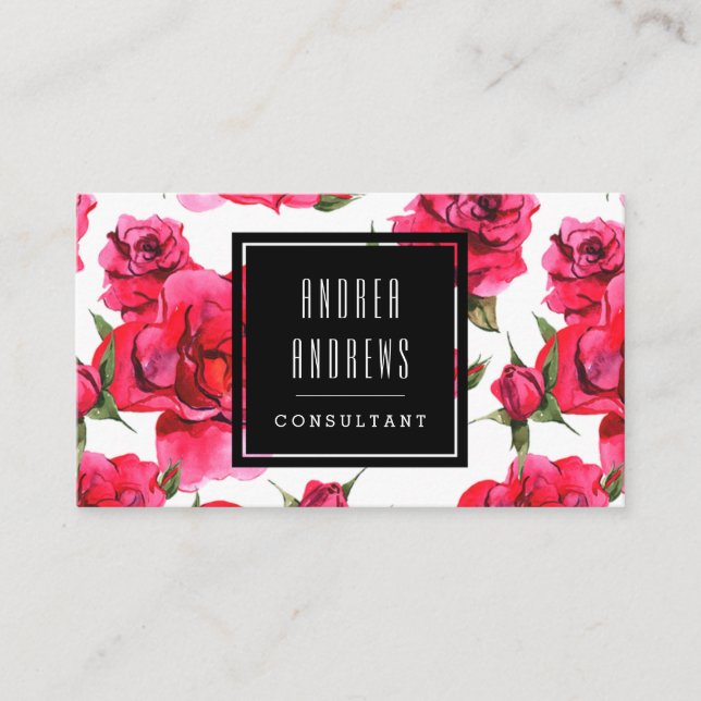 Carte de visite moderne floral de consultant en (Devant)