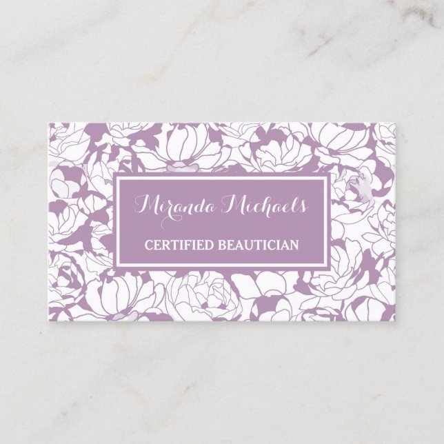Carte De Visite Moderne Floral Floral Girly Certifié Beauticien (Devant)