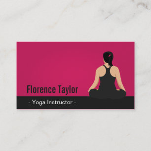 Carte De Visite Moderne, frappant, instructeur rose de yoga
