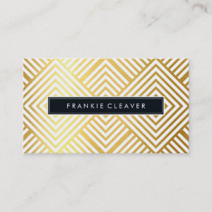 Carte De Visite MODERNE GEO DIAMOND MOTIF à la mode feuille d'or s
