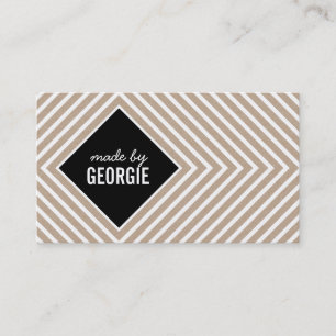 Carte De Visite MODERNE GEOMÉTRIQUE MOTIF diamant noir blanc kraft