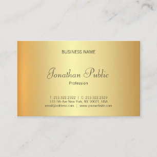 Carte De Visite Moderne Glamor Faux Gold Professionnel Élégant Lux