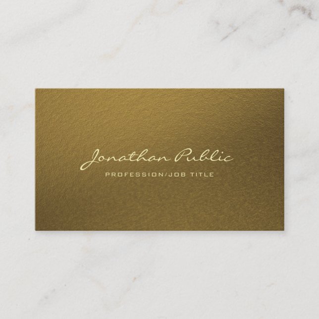 Carte De Visite Moderne Gold Elegant Professional Creative Luxe (Devant)