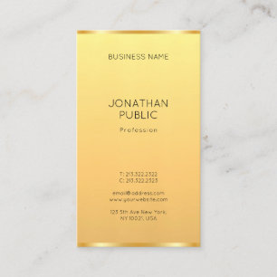 Carte De Visite Moderne Gold Elegant Simple Modèle Professionnel