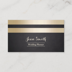 Carte De Visite Moderne Gold Stripes Mariage Event Planning
