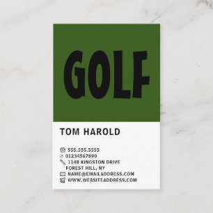 Carte De Visite Moderne Gras, Golf Club, Golfeur, Golf Coach