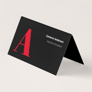 Carte De Visite Moderne Gras Rouge Noir Blanc